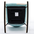 Modern Patchwork Accent Chair With Solid Wood Armrest And Feet, Mid Century Modern Accent Sofa, Fabric Sofa Chair For Living Room Bedroom Studio, Comfy Side Armchair For Bed Green Foam Cotton Linen