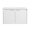30 Inch Wall Mounted Bathroom Vanity With Sink, Soft Close Doors, For Small Bathroom Kd Packing White 2 Bathroom Wall Mounted Modern Plywood