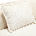 Modern Large Boucle Fabric L Shape Sectional Sofa Beige Boucle 3 Seat