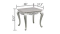 Melrose Traditional Style End Table Made With Wood In Silver Finish Silver Primary Living Space Coffee & End Tables Solid Wood Mdf Wood Parsons