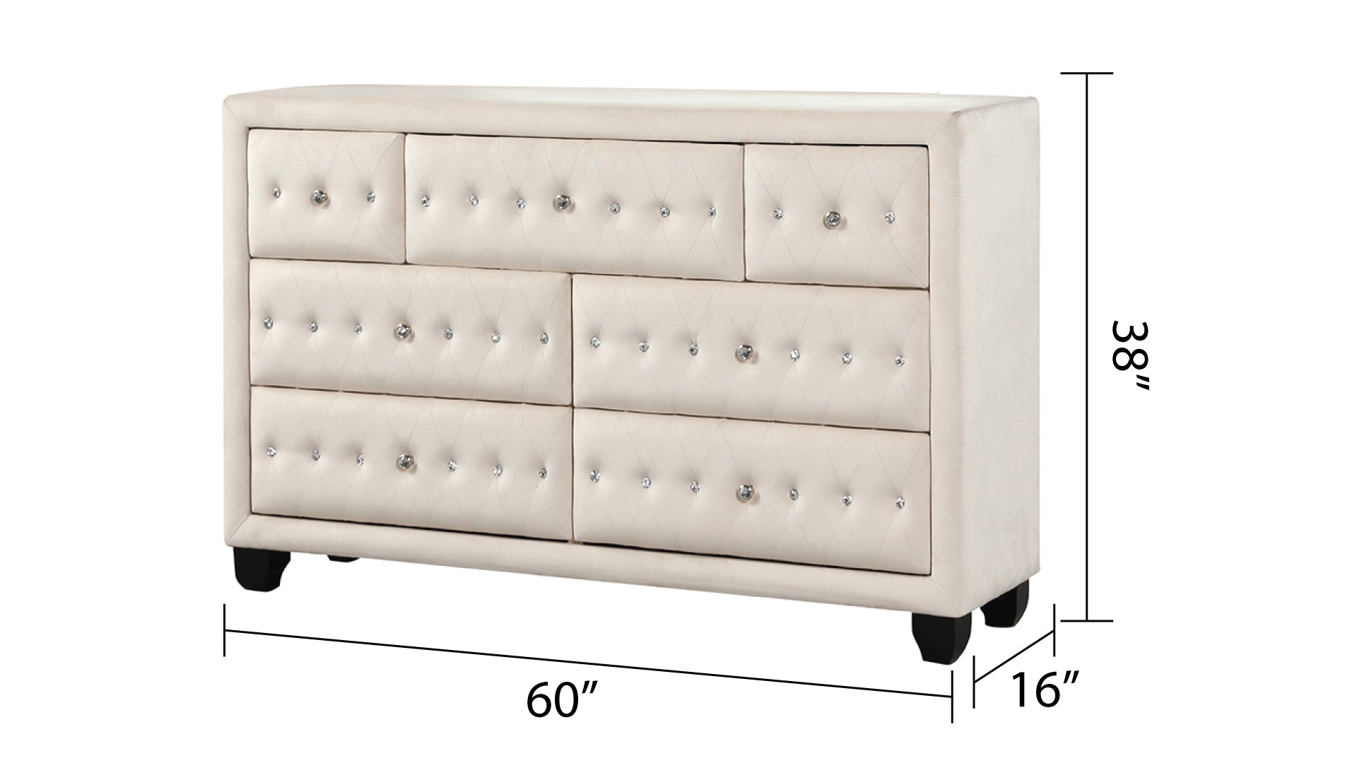 Sophia Queen 5 Pc Bedroom Set Made With Wood In Cream Box Spring Not Required Queen Cream Wood 5 Piece Set Bedroom Contemporary,Modern Upholstered Velvet Tufted Wood