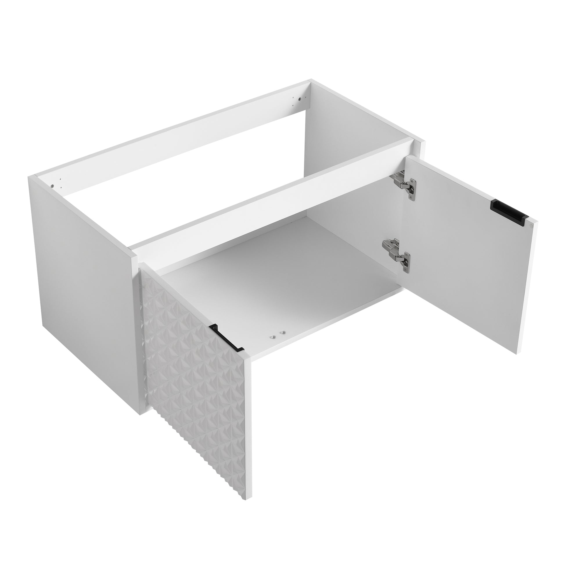 36 Inch Wall Mounted Bathroom Vanity With Sink, Soft Close Doors Kd Packing White 2 Bathroom Wall Mounted Modern Plywood