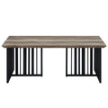Zudora Coffee Table, Antique Oak & Black Finish Lv01751 Oak Mdf