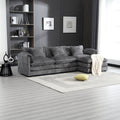 Modern Large Boucle Fabric L Shape Sectional Sofa Gray Boucle