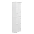 Tall Bathroom Storage Cabinet, Freestanding Storage Cabinet With Drawer And Adjustable Shelf, Mdf Board With Painted Finish, White White Mdf