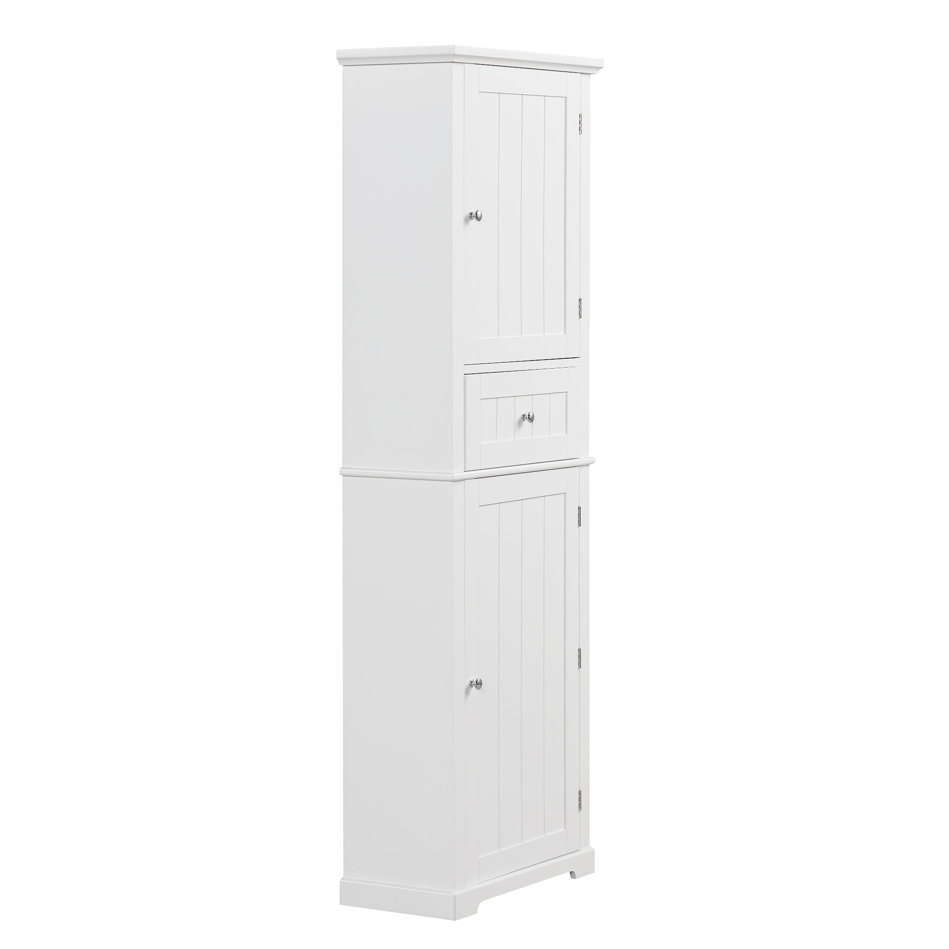 Tall Bathroom Storage Cabinet, Freestanding Storage Cabinet With Drawer And Adjustable Shelf, Mdf Board With Painted Finish, White White Mdf