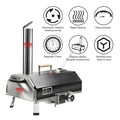 Black 12 Wood Fired Outdoor Pizza Oven Portable Hard Wood Pellet Pizza Oven Ideal For Any Outdoor Kitchen Outdoor Cooking Pizza Maker Backyard Pizza Ovens Countertop Pizza Oven Black Garden & Outdoor American Design Stainless Steel Stainless Steel