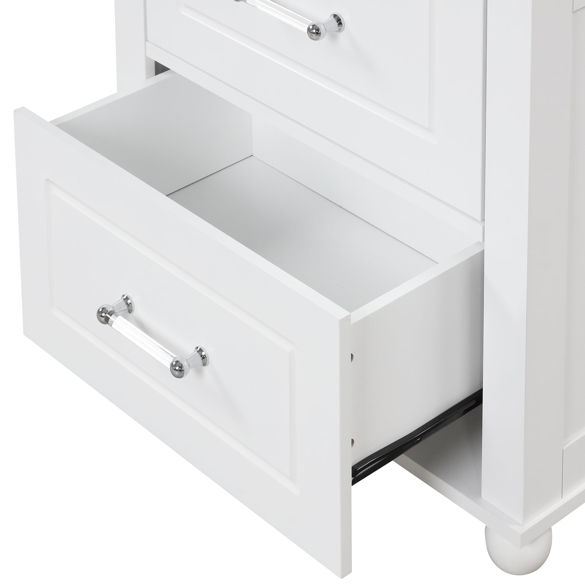 Tall Bathroom Storage Cabinet, Freestanding Storage Cabinet With Two Drawers And Adjustable Shelf, Mdf Board With Painted Finish, White White Mdf