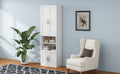 Queen Size Murphy Bed With 1 Side Cabinet Storage Shelf, 68 Inch Cabinet Bed Folding Wall Bed With Desk Combo Perfect For Guest Room, Study, Office,White Old Sku:Bs300491Aac Box Spring Not Required Queen Antique Grey White Wood White Pine Murphy Solid