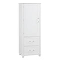 Tall Bathroom Storage Cabinet, Freestanding Storage Cabinet With Two Drawers And Adjustable Shelf, Mdf Board With Painted Finish, White White Mdf