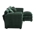 Modern Large Boucle Fabric L Shape Sectional Chenille Fabric, Movable Pedals, Detachable Armrests, Oversized Three Seat Sofa Emerald Chenille 3 Seat