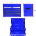 Detachable 5 Drawer Tool Chest With Bottom Cabinet And One Adjustable Shelf Blue Blue Metal