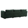 Modern Large Boucle Fabric L Shape Sectional Chenille Fabric, Movable Pedals, Detachable Armrests, Oversized Three Seat Sofa Emerald Chenille 3 Seat