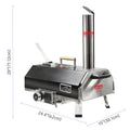 Black 12 Wood Fired Outdoor Pizza Oven Portable Hard Wood Pellet Pizza Oven Ideal For Any Outdoor Kitchen Outdoor Cooking Pizza Maker Backyard Pizza Ovens Countertop Pizza Oven Black Garden & Outdoor American Design Stainless Steel Stainless Steel