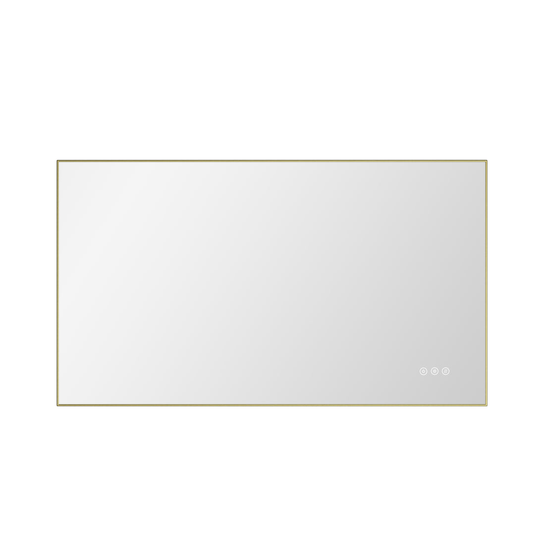 Bathroom Led Mirror Is Multi Functional And Each Function Is Controlled By A Smart Touch Button. Gold Aluminium