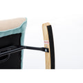 Modern Patchwork Accent Chair With Solid Wood Armrest And Feet, Mid Century Modern Accent Sofa, Fabric Sofa Chair For Living Room Bedroom Studio, Comfy Side Armchair For Bed Green Foam Cotton Linen