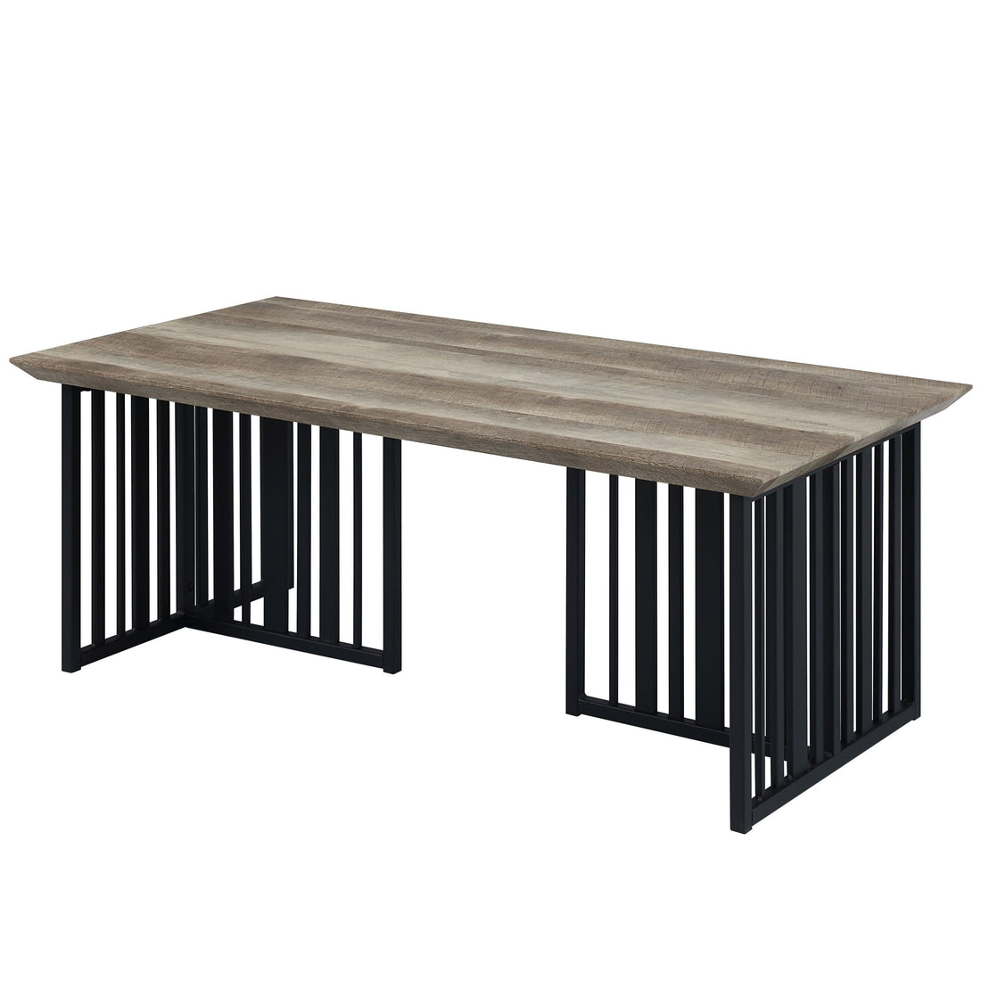 Zudora Coffee Table, Antique Oak & Black Finish Lv01751 Oak Mdf