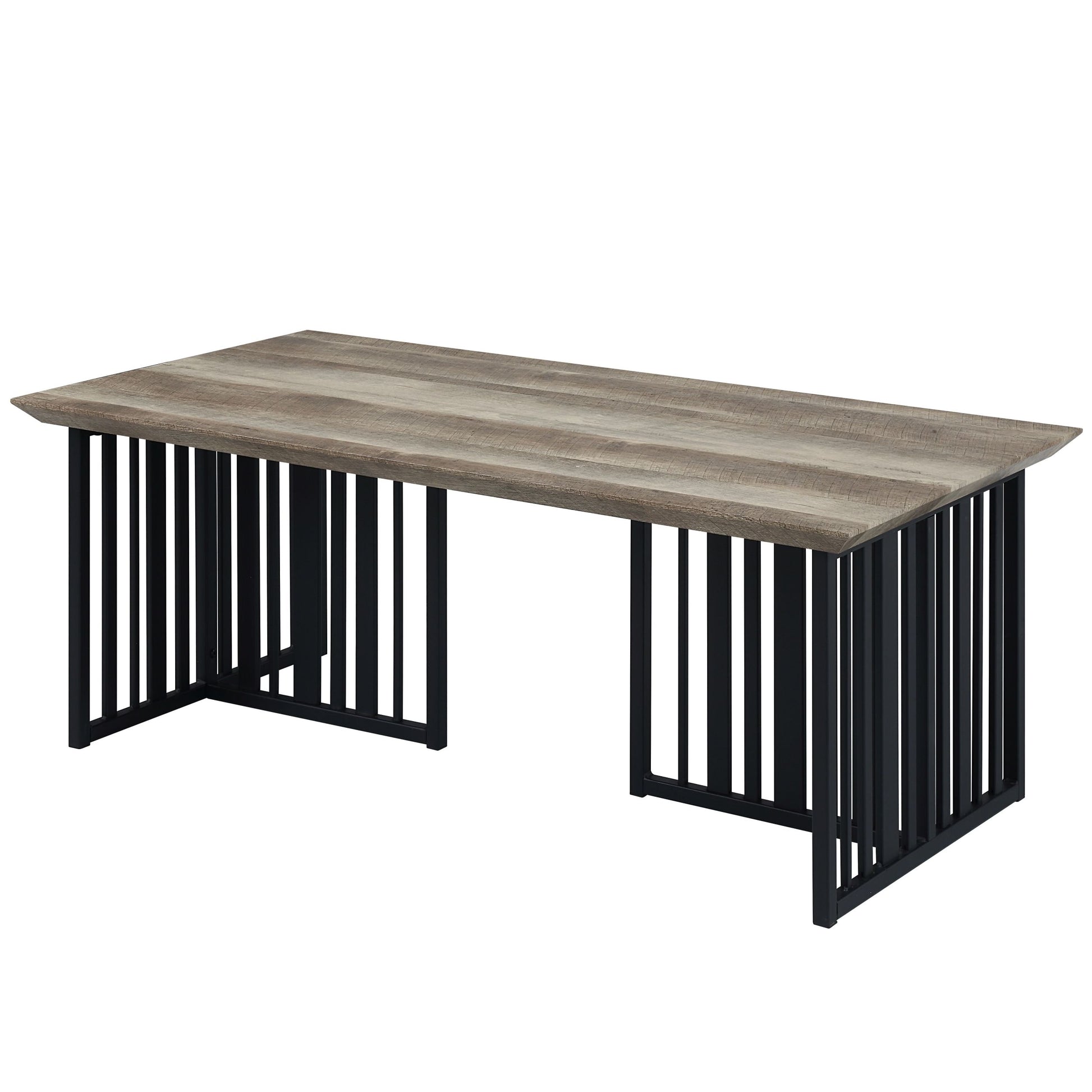 Zudora Coffee Table, Antique Oak & Black Finish Lv01751 Oak Mdf