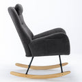 Same As W1372105256 35.5 Inch Rocking Chair With Pocket, Soft Teddy Fabric Rocking Chair For Nursery, Comfy Wingback Glider Rocker With Safe Solid Wood Base For Living Room Bedroom Balcony Greg Grey Casual Foam Teddy