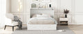 Full Size Murphy Bed Wall Bed With Drawer And A Set Of Sockets & Usb Ports, Pulley Structure Design, White White Solid Wood Mdf