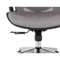 Grey Ergonomic Mesh Office Chair, High Back Adjustable Headrest With Flip Up Arms, Tilt And Lock Function, Lumbar Support And Blade Wheels, Kd Chrome Metal Legs Black Office American Design Office Chairs Foam Plastic