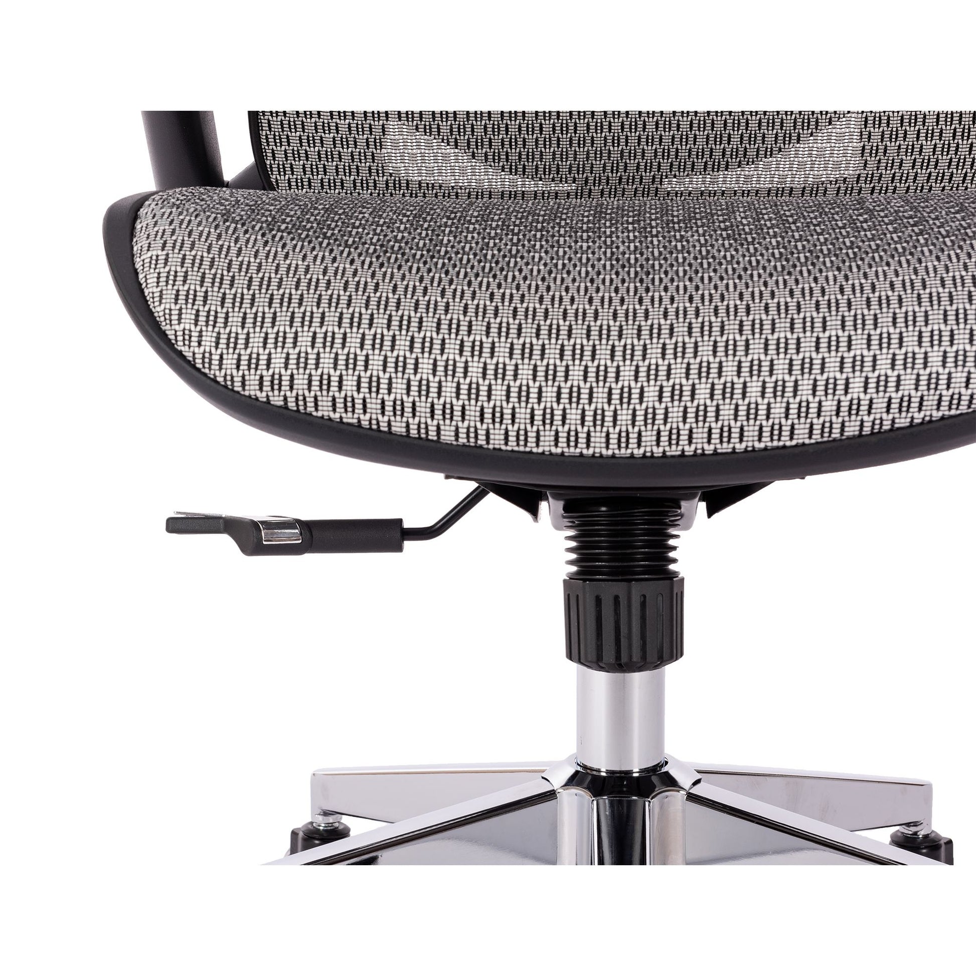 Grey Ergonomic Mesh Office Chair, High Back Adjustable Headrest With Flip Up Arms, Tilt And Lock Function, Lumbar Support And Blade Wheels, Kd Chrome Metal Legs Black Office American Design Office Chairs Foam Plastic