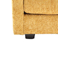 Modern Large Boucle Fabric L Shape Sectional Chenille Fabric, Movable Pedals, Detachable Armrests, Oversized Three Seat Sofa Yellow Chenille 3 Seat