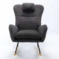 Same As W1372105256 35.5 Inch Rocking Chair With Pocket, Soft Teddy Fabric Rocking Chair For Nursery, Comfy Wingback Glider Rocker With Safe Solid Wood Base For Living Room Bedroom Balcony Greg Grey Casual Foam Teddy