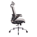 Grey Ergonomic Mesh Office Chair, High Back Adjustable Headrest With Flip Up Arms, Tilt And Lock Function, Lumbar Support And Blade Wheels, Kd Chrome Metal Legs Black Office American Design Office Chairs Foam Plastic