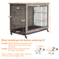 Dog Crate Furniture38'' Heavy Duty Wooden Dog Kennel With Double Doors & Flip Top For Large Dogs, Furniture Style Dog Crate End Table With Wheels, Grey 38.3