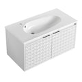 36 Inch Wall Mounted Bathroom Vanity With Sink, Soft Close Doors Kd Packing White 2 Bathroom Wall Mounted Modern Plywood