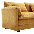 Modern Large Boucle Fabric L Shape Sectional Chenille Fabric, Movable Pedals, Detachable Armrests, Oversized Three Seat Sofa Yellow Chenille 3 Seat