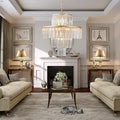 Crystal Chandelier Modern Chandeliers Lights Fixture Hanging Pendant Light Fixture For Dining Room Bedroom Living Room Dia 19.7 Inch Gold Crystal Iron