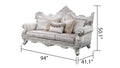 Melrose Traditional Style Sofa In Champagne And Silver Brush Finish Made With Wood Silver Chenille Wood Primary Living Space Tufted Back Traditional Solid Wood Mdf Wood 3 Seat