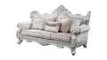 Melrose 2Pc Traditional Living Room Set In Champagne With Silver Brush Silver Gray Chenille Wood Primary Living Space Traditional Wood 5 Seat