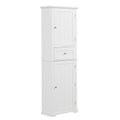 Tall Bathroom Storage Cabinet, Freestanding Storage Cabinet With Drawer And Adjustable Shelf, Mdf Board With Painted Finish, White White Mdf