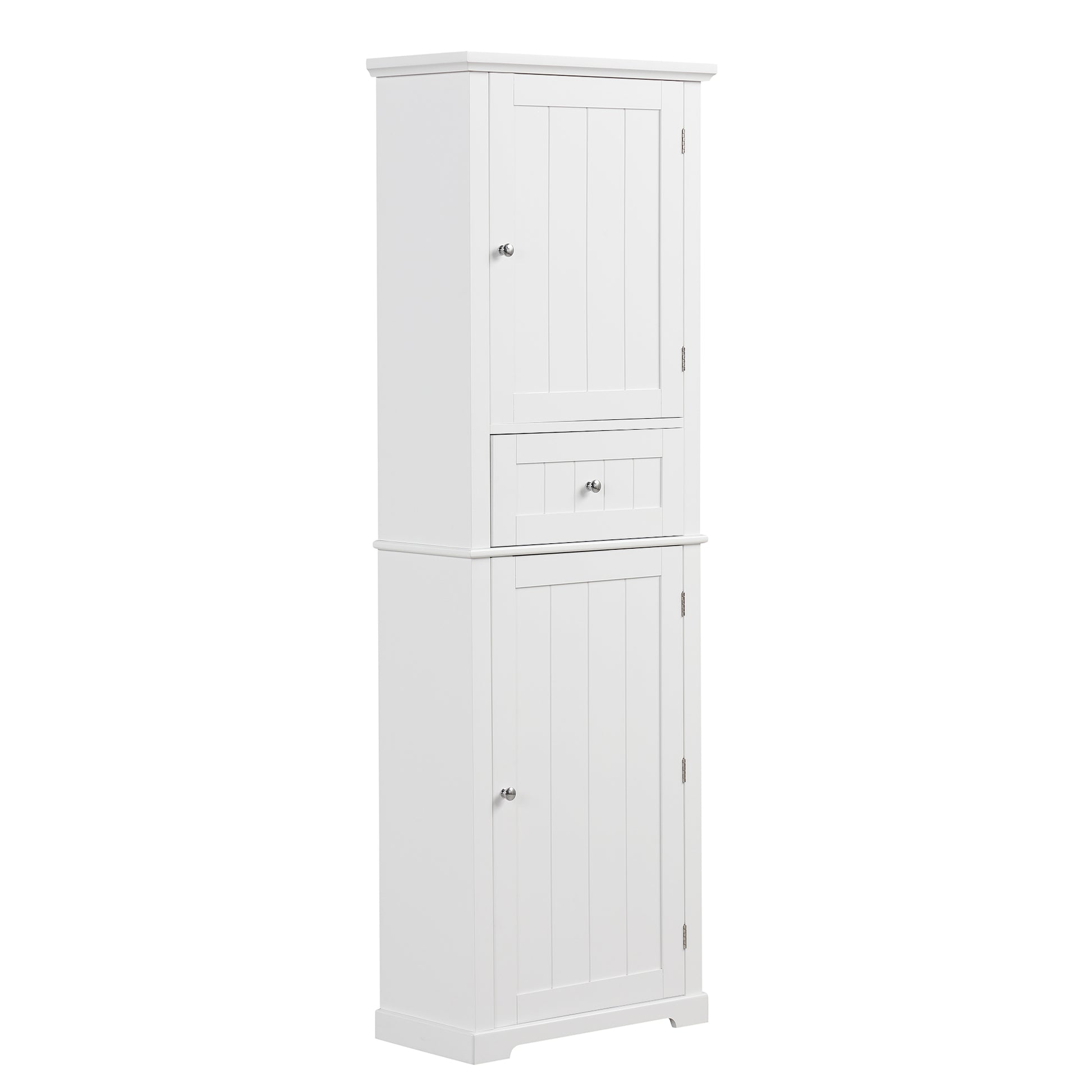 Tall Bathroom Storage Cabinet, Freestanding Storage Cabinet With Drawer And Adjustable Shelf, Mdf Board With Painted Finish, White White Mdf