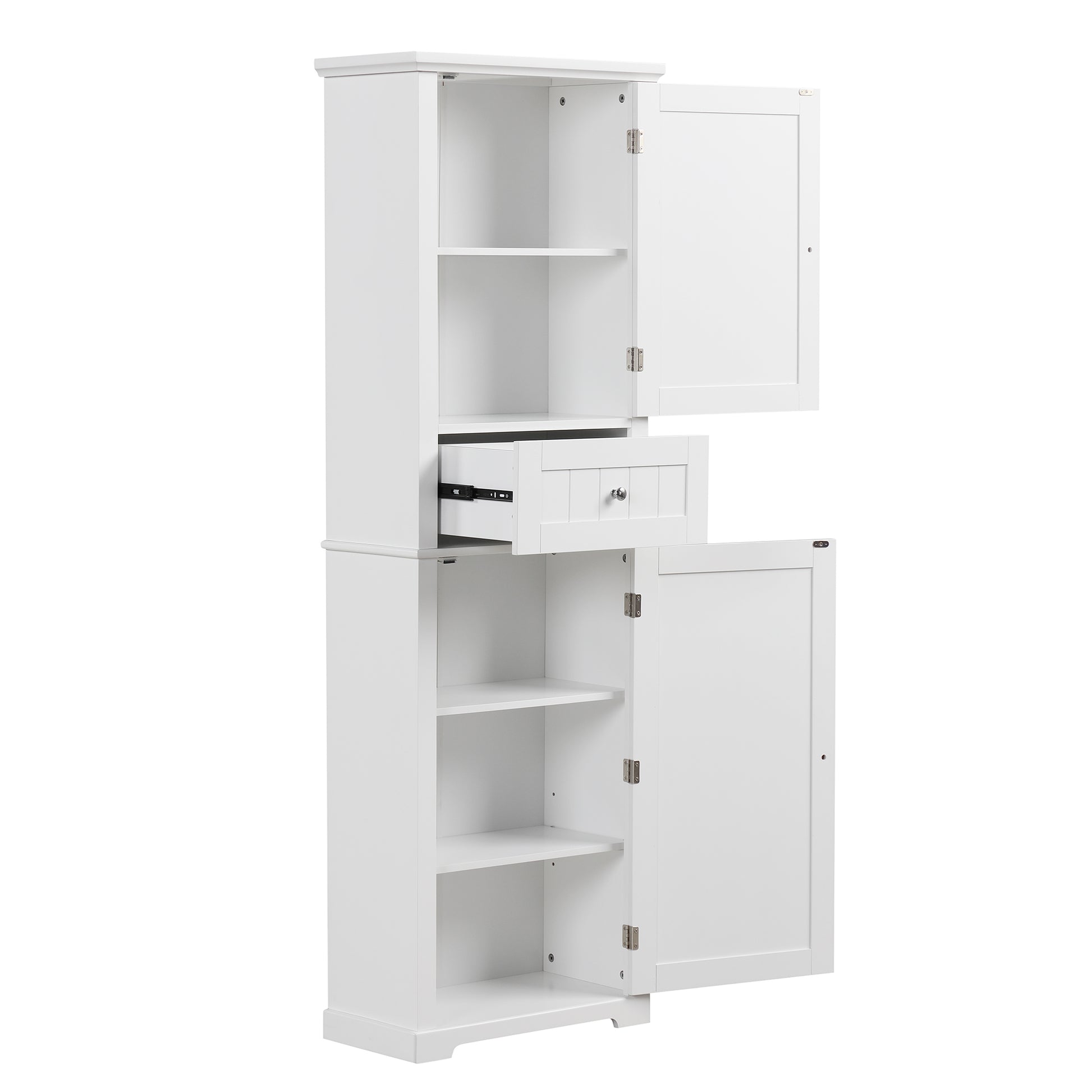Tall Bathroom Storage Cabinet, Freestanding Storage Cabinet With Drawer And Adjustable Shelf, Mdf Board With Painted Finish, White Old Sku:Wf312727Aak White Mdf