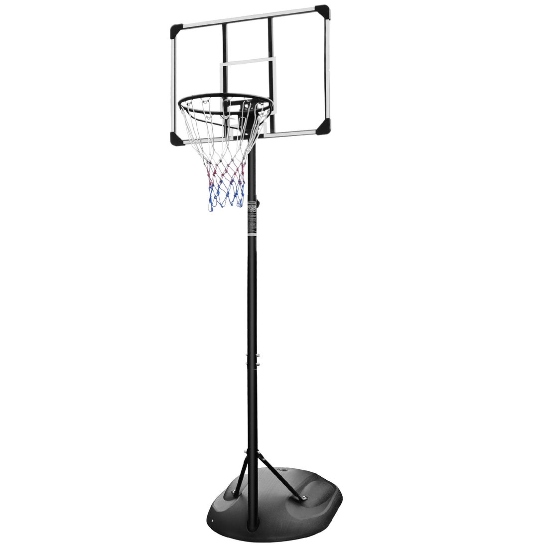 Portable Basketball Hoop System Stand Height Adjustable 7.5Ft 9.2Ft With 32 Inch Backboard And Wheels For Youth Adults Indoor Outdoor Basketball Goal Transparent Iron