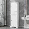 Tall Bathroom Storage Cabinet, Freestanding Storage Cabinet With Drawer And Adjustable Shelf, Mdf Board With Painted Finish, White Old Sku:Wf312727Aak White Mdf