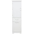 Tall Bathroom Storage Cabinet, Freestanding Storage Cabinet With Two Different Size Drawers And Adjustable Shelf, Mdf Board With Painted Finish, White White Mdf