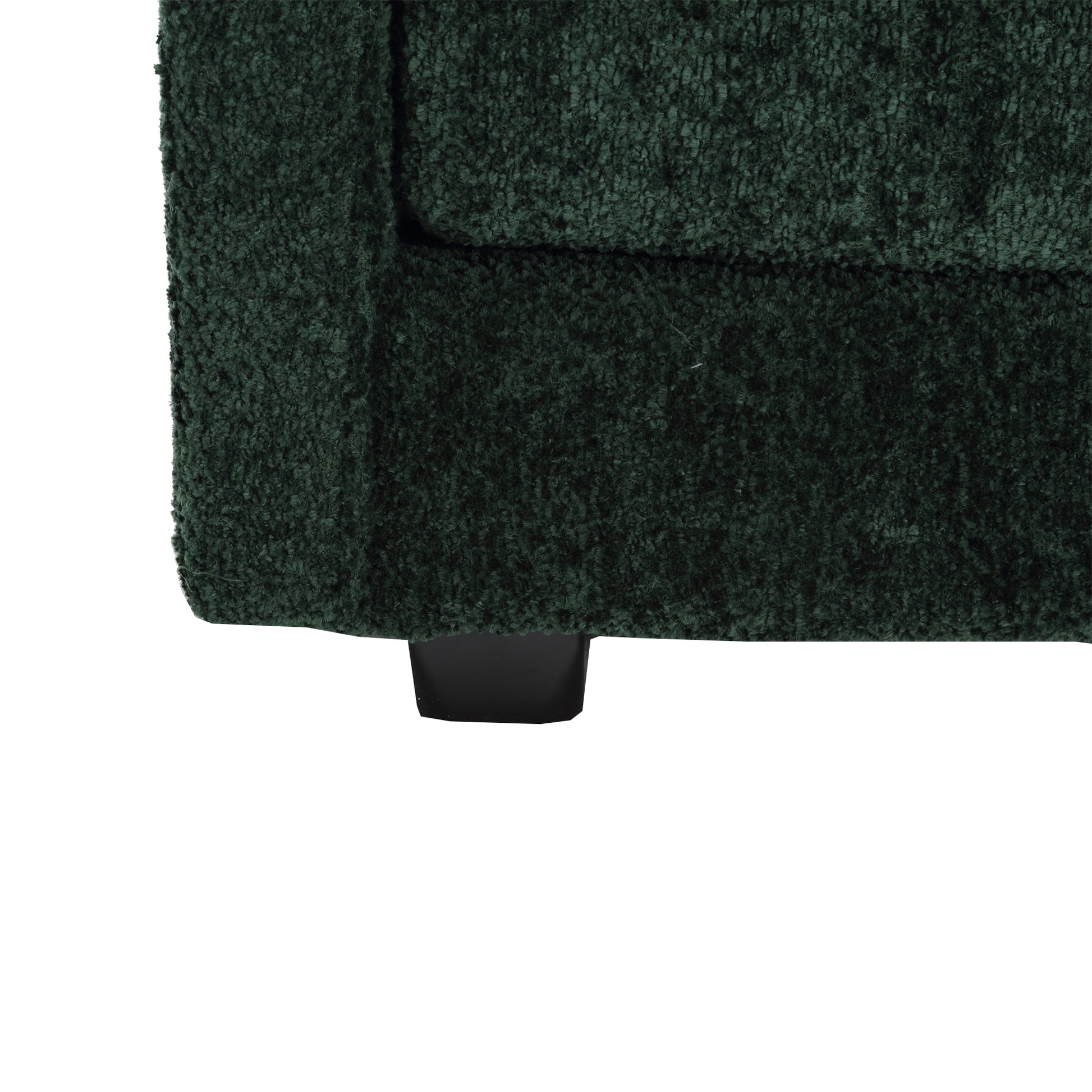 Modern Large Boucle Fabric L Shape Sectional Chenille Fabric, Movable Pedals, Detachable Armrests, Oversized Three Seat Sofa Emerald Chenille 3 Seat