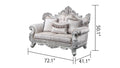 Melrose Traditional Loveseat Champagne With Silver Brush Silver Gray Chenille Wood Primary Living Space Traditional Wood