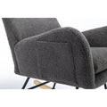 Same As W1372105256 35.5 Inch Rocking Chair With Pocket, Soft Teddy Fabric Rocking Chair For Nursery, Comfy Wingback Glider Rocker With Safe Solid Wood Base For Living Room Bedroom Balcony Greg Grey Casual Foam Teddy