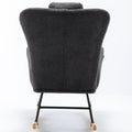 Same As W1372105256 35.5 Inch Rocking Chair With Pocket, Soft Teddy Fabric Rocking Chair For Nursery, Comfy Wingback Glider Rocker With Safe Solid Wood Base For Living Room Bedroom Balcony Greg Grey Casual Foam Teddy