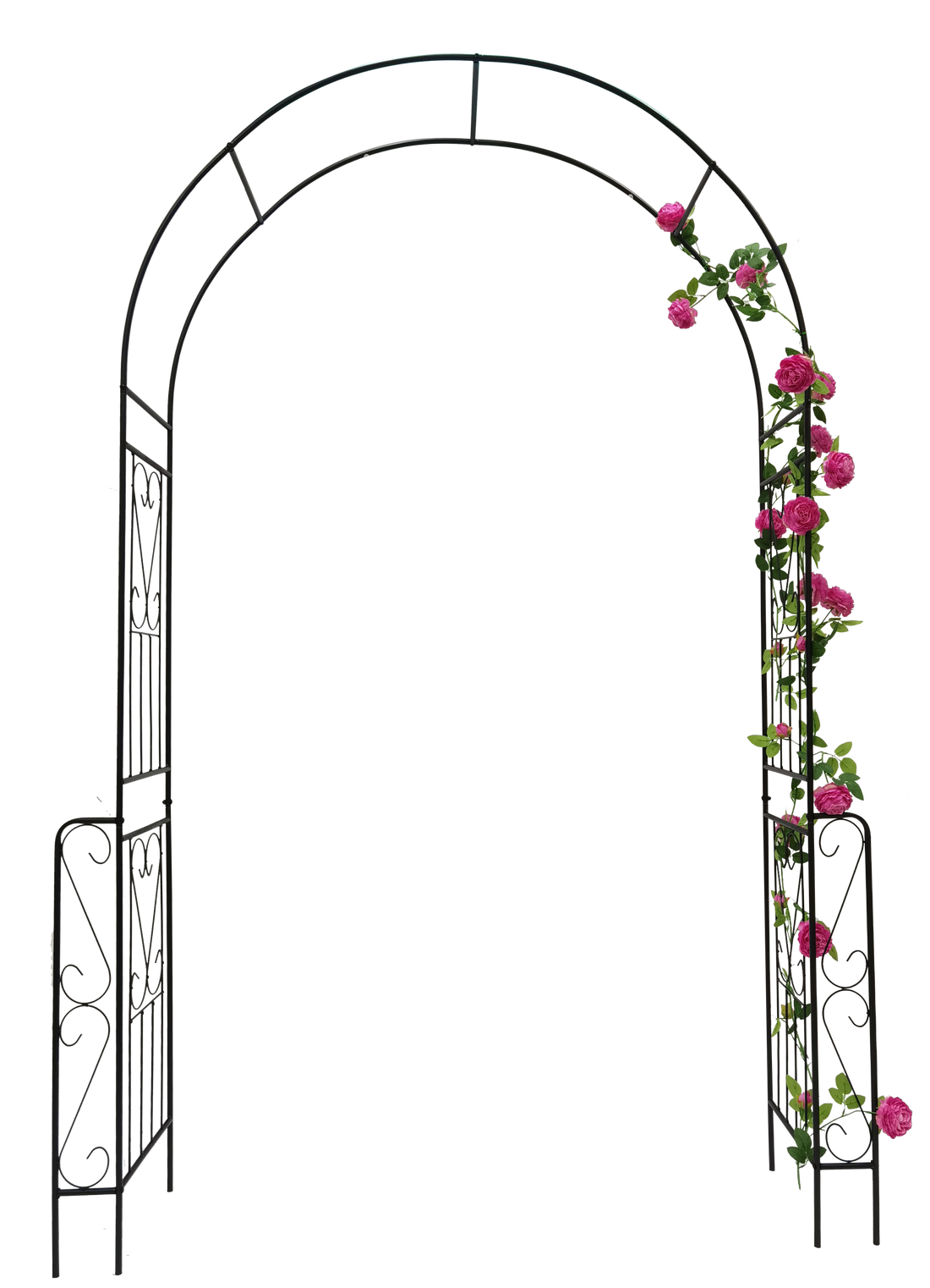 Metal Garden Arch W55'' X H94.5'' Garden Arbor Trellis Climbing Plants Support Rose Arch Outdoor Arch Black Black Iron