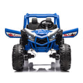 24V Ride On Xxl Utv Car For Kid,2Seater With Two Safety Belts, Side By Side 4X4 Ride On Off Road Truck With Parent Remote Control, Battery Powered Electric Car W High Low Speed, Two Safety Belts. Blue Polyethylene