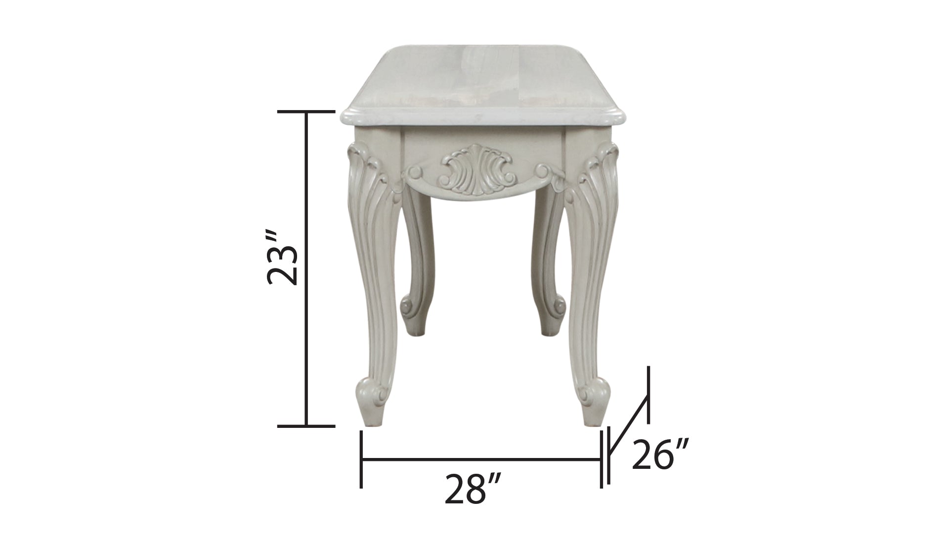 Tuscan Traditional Style End Table Made With Wood In Silver Silver Grey Primary Living Space Traditional Coffee & End Tables Glossy Wood Parsons