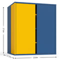Storage Cabinet Modern Coffee Bar Cabinet Large Capacity Storage Cabinet With 3 Adjustable Shelves For Living Room, Yellow & Blue Blue Yellow Modern Engineered Wood