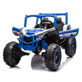 24V Ride On Xxl Utv Car For Kid,2Seater With Two Safety Belts, Side By Side 4X4 Ride On Off Road Truck With Parent Remote Control, Battery Powered Electric Car W High Low Speed, Two Safety Belts. Blue Polyethylene